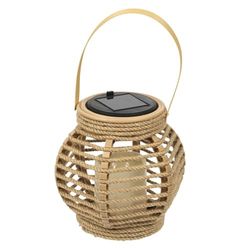 HOME DECO FACTORY, LAO0194, Lanterne Solaire Effet Bougie H15 cm, Luminaire d'Extérieur Pratique et Élégant, Résistante aux Intempéries, Idéale pour Jardin ou Terrasse, Beige