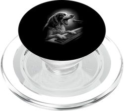 Brittany Spaniel Playing Keyboard Piano Player Dog Lover PopSockets PopGrip for MagSafe
