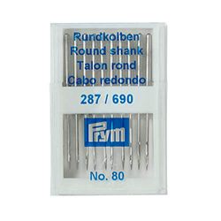 Prym 152284-Aghi per Macchina da Cucire, 287(690), con pistone Rotondo, 80, Argento, No. 90