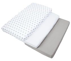 Medi Partners 3pcs. Hoeslaken voor een Babybedje 60x120 cm 100% Katoenen babybeddengoed kindermatras slaapzak