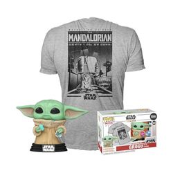 Funko POP & TEE: Mando- Grogu w/cookie- XL, meerkleurig, eenheidsmaat