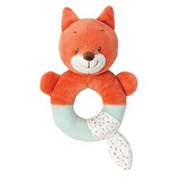 Nattou Chocalho de peluche de Oscar o Zorro, 9 x 7 x 14 cm, Fanny und Oscar, laranja