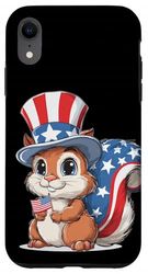 Nice Squirrel with USA Colors for Boys and Girls Case for iPhone XR