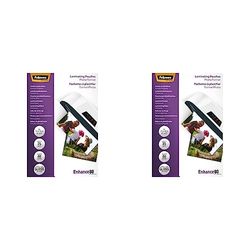 Fellowes Laminating Pouches (10x15cm), Gloss Finish, 25 Sheets, 160 Micron (2 x 80 Micron) High Quality Finish - Ideal for Photos (Pack of 2)