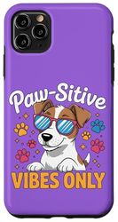 Paw-sitive Vibes Only Cute Dog Lover Jack Russell Terrier Case for iPhone 11 Pro Max