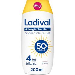 Ladival Gel solare SPF 50+ per pelli allergiche – Protezione solare per allergie solari e acne di Maiorca, impermeabile, senza grassi, protezione cellulare a 4 strati, corallo, formula gel leggera