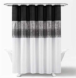 Lush Decor Rideau de Douche Night Sky, 183 x 183 cm, Noir et Blanc