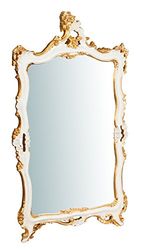 Biscottini - Specchio Camera da Letto da Parete - L66xPR7xH118 cm - Specchio con Cornice - Finitura Foglia Oro Anticato e Avorio - Specchio Vintage - Made in Italy
