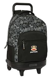 Safta PAUL FRANK JOIN THE FUN - Mochila Grande con Ruedas, Compacta, Extraíble, Ideal para Niños de Diferentes Edades, Cómoda y Versátil, Calidad y Resistencia, 33x22x45 cm, Color Negro