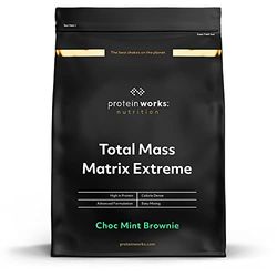 Protein Works - Total Mass Matrix Extreme Mass Gainer | High Calorie Protein Powder | Mass Building Protein Shake | Weight Gainer Protein Powder | 5 Servings | Choc Mint Brownie | 1.325kg