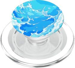 Azul Océano Olas Verano Mar Playa Costera Turquesa Aqua PopSockets PopGrip para MagSafe