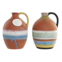 Vaso DKD Home Decor Multicolore Terracotta 14,5 x 14 x 20 cm (2 pezzi)