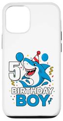 Kids 5th Birthday Boy Shark Themed Party 5 Years Old For Boy Case for iPhone 12/12 Pro