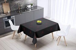 Bonamaison köksdekoration, bordsduk, lila, svart, 140 x 140 cm – designad och tillverkad i Turkiet