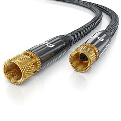 CSL - 3m HDTV satellietkabel met Braiding 135Db 75 Ohm - F-stekker naar F-stekker - SAT-kabel - HDTV coaxkabel antennekabel - DVB-T2 radio FM DAB DAB