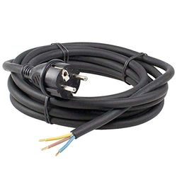 as - Schwabe Cordon d'Alimentation en Caoutchouc 3 m Fiche 2PT+T Câble d'Alimentation avec Embouts Chantiers et Industrie IP44 Noir I 60376