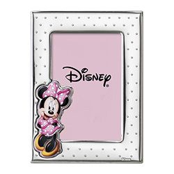 Disney Baby – fotoram med stativ – silver – perfekt för ett sängbord i ett barnrum – perfekt som dop eller födelsedagspresent – Minnie Mouse design
