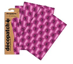 Decopatch C626O - 1 BUSTA da 3 fogli di carta stampata 30x40 cm, Imbottitura rosa