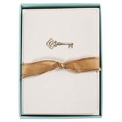 Graphique Sleutel La Petite Presse Boxed Notecards - 10 reliëf en verfraaide gouden folie vintage sleutel blanco kaarten met bijpassende enveloppen, 8,3 cm x 12,1 cm (L1543CB)