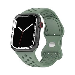 Compatibel met Apple Watch armband 38 mm 40 mm 41 mm, siliconen reservebandjes voor iWatch SE Series 8 7 6 5 4 3 2 1, groen, Celeste Y Blanco, 38mm/40mm/41mm