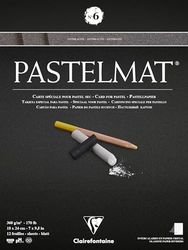 Clairefontaine 96003C Blocco collato Pastelmat n°6 - 12 Fogli di carta Speciale per Pastelli secchi - 18x24 cm 360g - Antracite - Divisori in carta Cristal