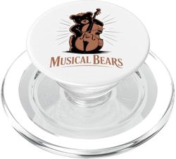 Oso musical tocando contrabajo orquesta contrabajo PopSockets PopGrip para MagSafe