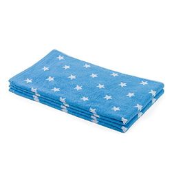 Go West Star Jaquard Hand Towel, Blue, Pack of 3