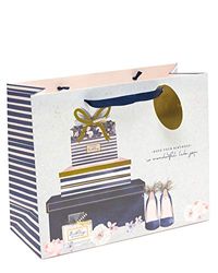 UK Greetings Grote Gift Bag voor haar/vriend - gelaagd presenteert ontwerp