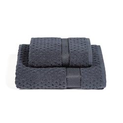 Caleffi - Soft Terry 100% Cotton Jacquard Bath Towel and Bidet Set, 1 Face Towel 60 x 110 cm + 1 Guest Bidet Towel 40 x 60 cm Absorbent Resistant to Frequent Washes, Durable