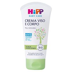 HiPP Baby Care krem nawilżający do twarzy i ciała dla dzieci i niemowląt, do skóry wrażliwej, z organicznym olejkiem migdałowym, 1 sztuka, 75 ml