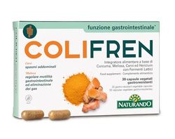 Naturando Colifren Complemento Alimenticio Para La Funcionalidad Gastrointestinal con Cúrcuma, Melisa, Carvi y Hericium - 30 Cápsulas Gastro Resistentes