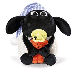 Nici 41470 Shaun The Sheep Schapenknuffel Timmy met kleine beer, fopspeen en slaapmuts, 25 cm, kleur: wit/zwart