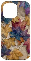 Vintage Hand Drawn Autumn Maple Leaves Pattern Fall Lover Case for iPhone 14 Pro Max