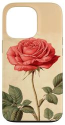 Rose Floral Vintage Scientific Illustration Flower Case for iPhone 13 Pro