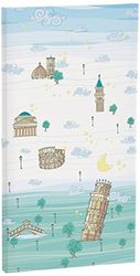 Eiffel Baby Italia - Lienzo, 27 x 52 cm, color azul/verde