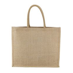 LEVIATAN EKO Jute Tas 42x36cm - 100% Jute Shopper, Gelamineerde Tas, Jute Tas Natuur - Robuust en Groot
