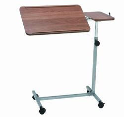 Drive Devilbiss Deluxe Height and Tilt Adjustable Over Bed Table with Twin Top and 4 castor wheels