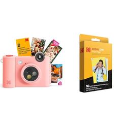 KODAK Smile+ 2 en 1 Appareil Photo numérique instantané et imprimante Photo sans Fil Bluetooth + Papier Photo KODAK Premium 2"x3" (50 Feuilles)