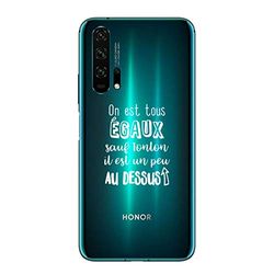 Zokko fodral Huawei Honor 20 "We are All Equal Except Thonton Han is A Little Top" - mjukt genomskinligt bläck vitt