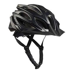 BLACK CREVICE Fietshelm voor volwassenen, fietshelm voor dames en heren, MTB-helm, ademende fietshelm, in grootte verstelbaar (zwart, S/M (54-58 cm)