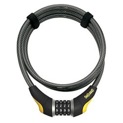 Onguard Combo Akita anti-roubo para bicicleta, homem, preto, 185 cm x 12 mm