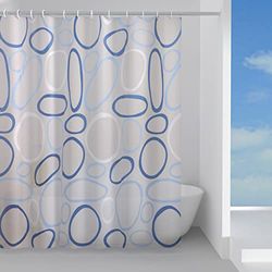 Gedy | Peva Shower Curtain Bowls, Blue Finish, Dimensions 200 x 240 x 0.1 cm and Weight 0.5 kg