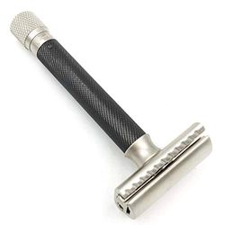 Parker safety razor rasoio di sicurezza variant manico nero + 5 lamette da barba parker