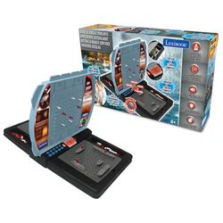 Lexibook GT2800 Sprechende Seeschlacht (Französisch Italienisch Niederländisch Deutsch), 1 oder 2 Spieler Brettspiel, interaktiv, mit soundeffekten, strategie, batteriebetrieben, grau/schwarz