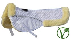 Rhinegold Luxe Fur Lined Comfort Half Pad, White/Natural, Full