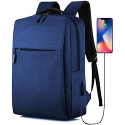 MIMBRE NATURAL Mochila PORTATIL USB Azul (41×28×12)
