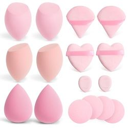 AiQInu 16 piezas Esponja Maquillaje Set, Beauty Blender, Esponjas Maquillaje Cara, Esponjas para Base Maquillaje,líquidos, Cremas
