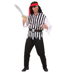 W WIDMANN MILANO Party Fashion - Costume Pirate, Marin, Corsaire, Capitaine, Costumes de Carnaval, Noir/Blanc
