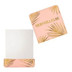 DRAEGER PARIS 1886 - Miroir de Poche Merveilleuse avec Étui Rose - Miroir Carré Portable 8x8.5cm pour Maquillage - Idée Cadeau Femme: Anniversaire, Noël, Amie - Accessoire Chic et Élégant