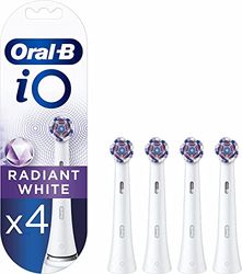 Oral-B iO Radiant White Testine Spazzolino Elettrico, Confezione da 4 Testine di Ricambio, Pulizia Sbiancante e Lucidante, Progettate per gli Spazzolini iO